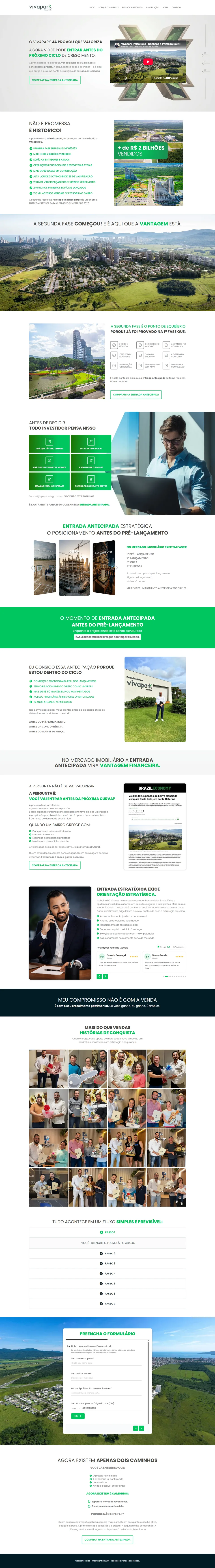 Exemplo real de Landing Page desenvolvida para o Vivapark
